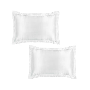 Silk Tailored Edge Pillowcase Set - Arctic White