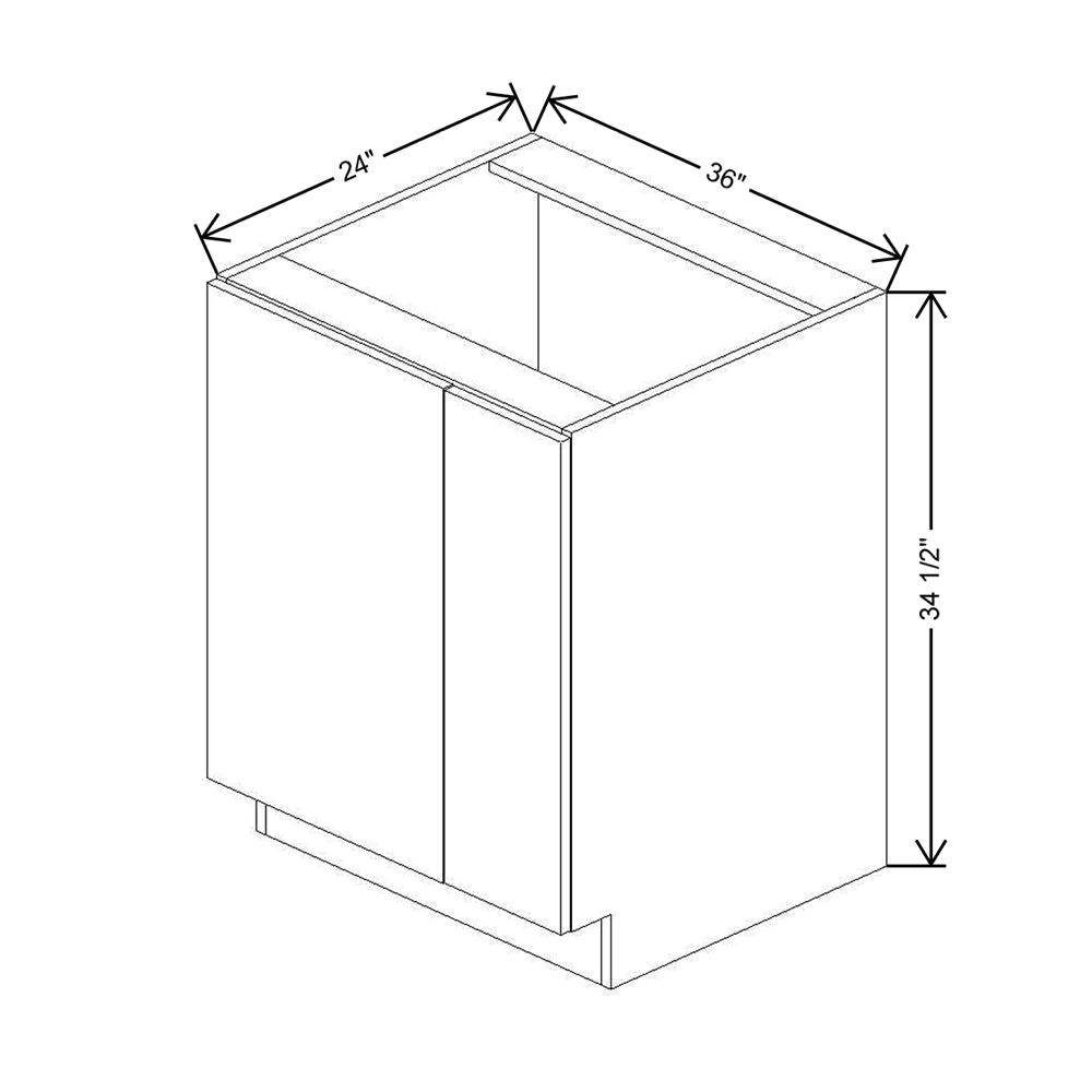 CNC Classic Broadway Almond 36 To 39" W X 34 1/2" H Full Height Blind Base Cabinet
