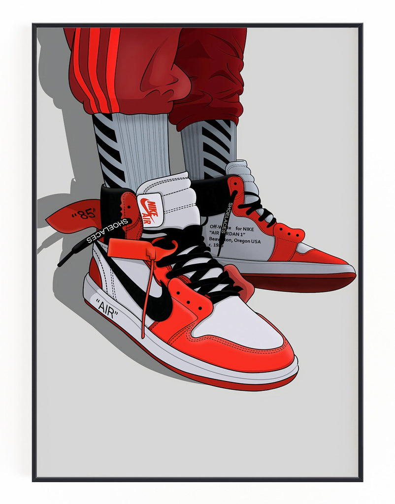 Off-White 1 Retro Red Wall Art – Hyped Art