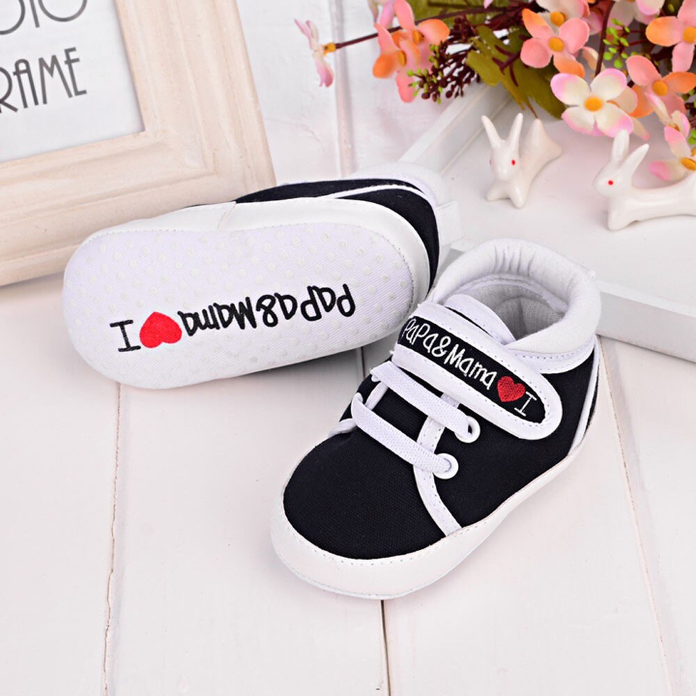 Buy I Love Papa Mama Soft Sole Canvas Baby Sneaker Free Shipping No Tax Woopshop