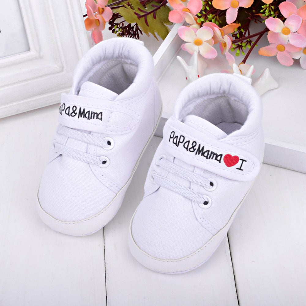 Buy I Love Papa Mama Soft Sole Canvas Baby Sneaker Free Shipping No Tax Woopshop