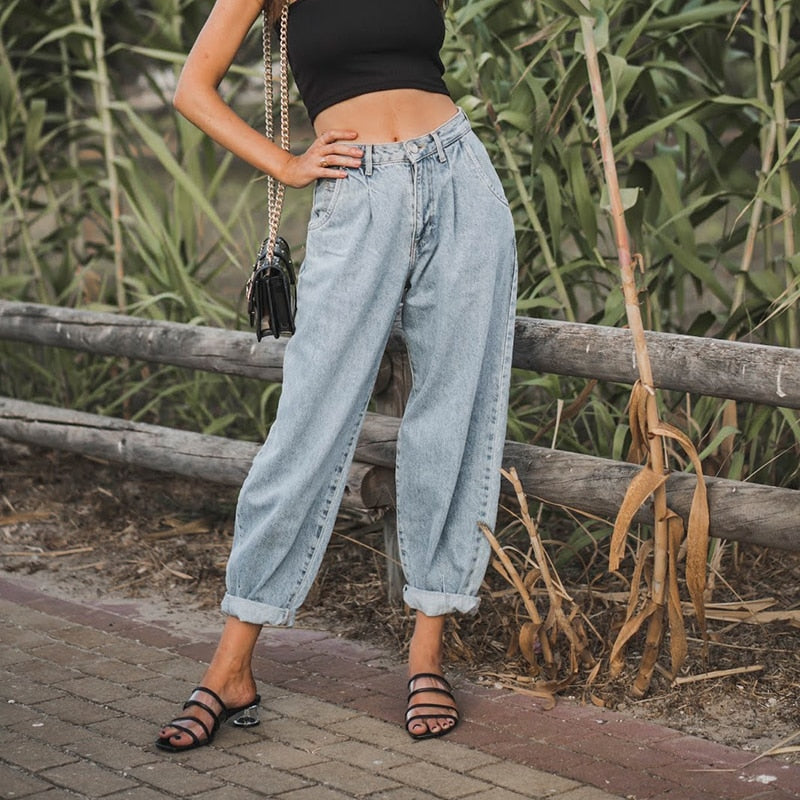 zara denim harem pants