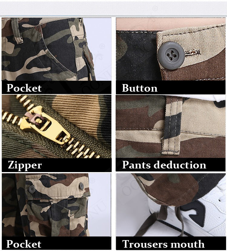 Cargo Military Multi Pocket Trousers Camouflage Fashion