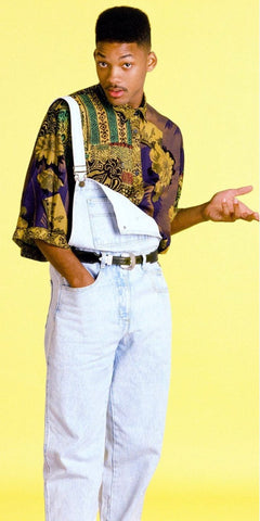 Will Smith as the Fresh Prince of Bel Air wearing dungarees