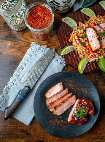 folded steel korean pork chops