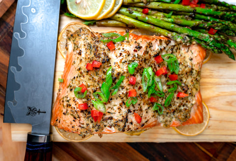 folded steel cedar plank smoked salmon