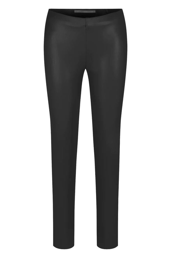 Raffaello Rossi Candy Faux Leather Jersey Jogger Pants Black