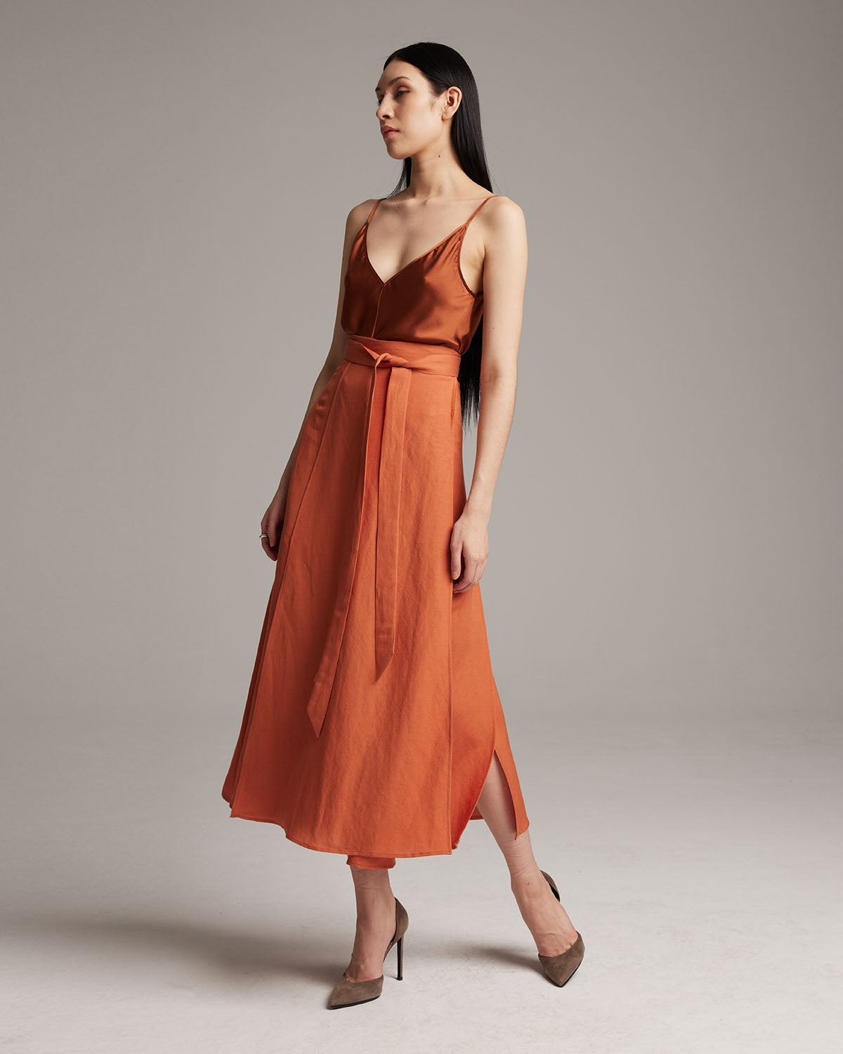 SS24ButterflyWrapSkirtinPersimmon3
