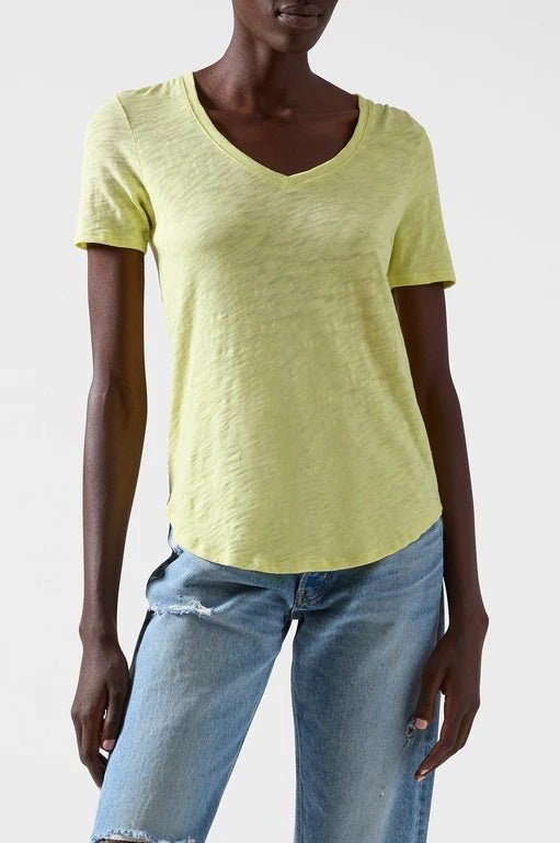 a876211aSlub 20Short 20Sleeve 20V Neck 20 20Banana