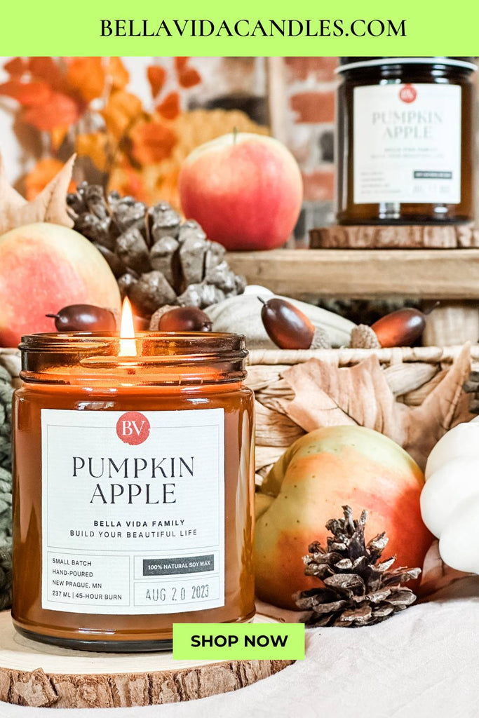 pumpkin apple fall soy candle