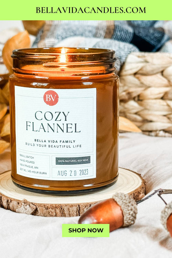 cozy flannel fall soy candle