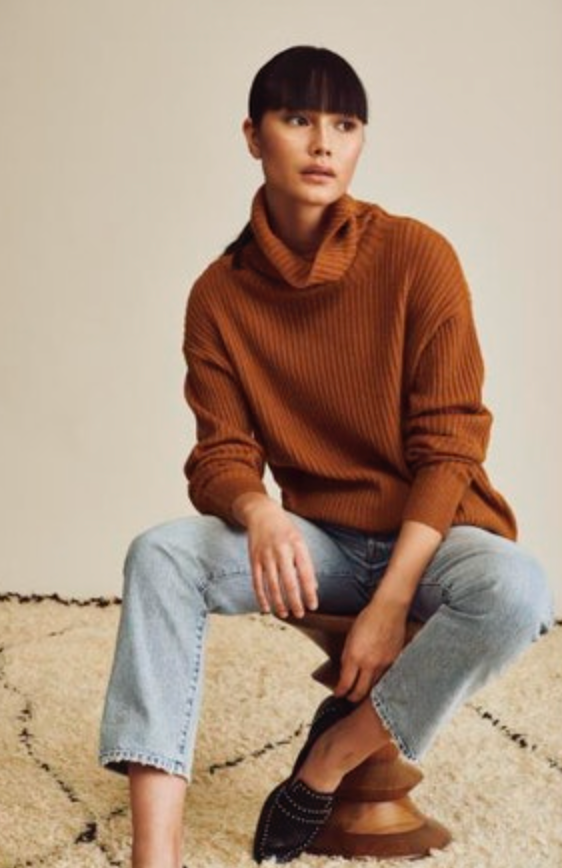 John + Jenn Gabe Sweater in Cognac