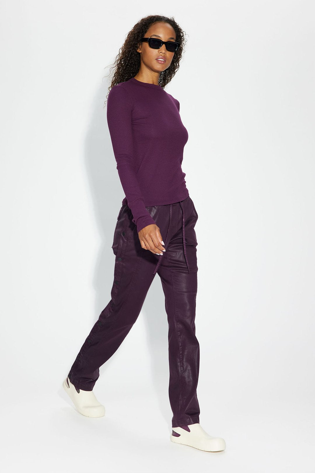 Cotton Citizen Verona Crew Shirt In Plum Estilo Boutique