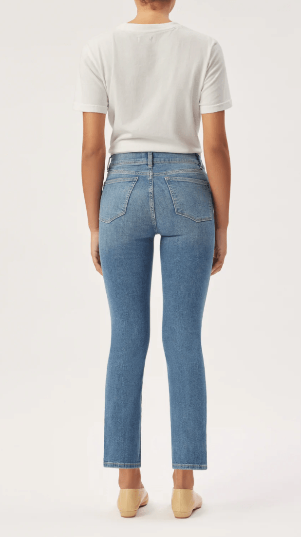 Raw hem Mara sculpting straight jean, DL1961, Regular Waist