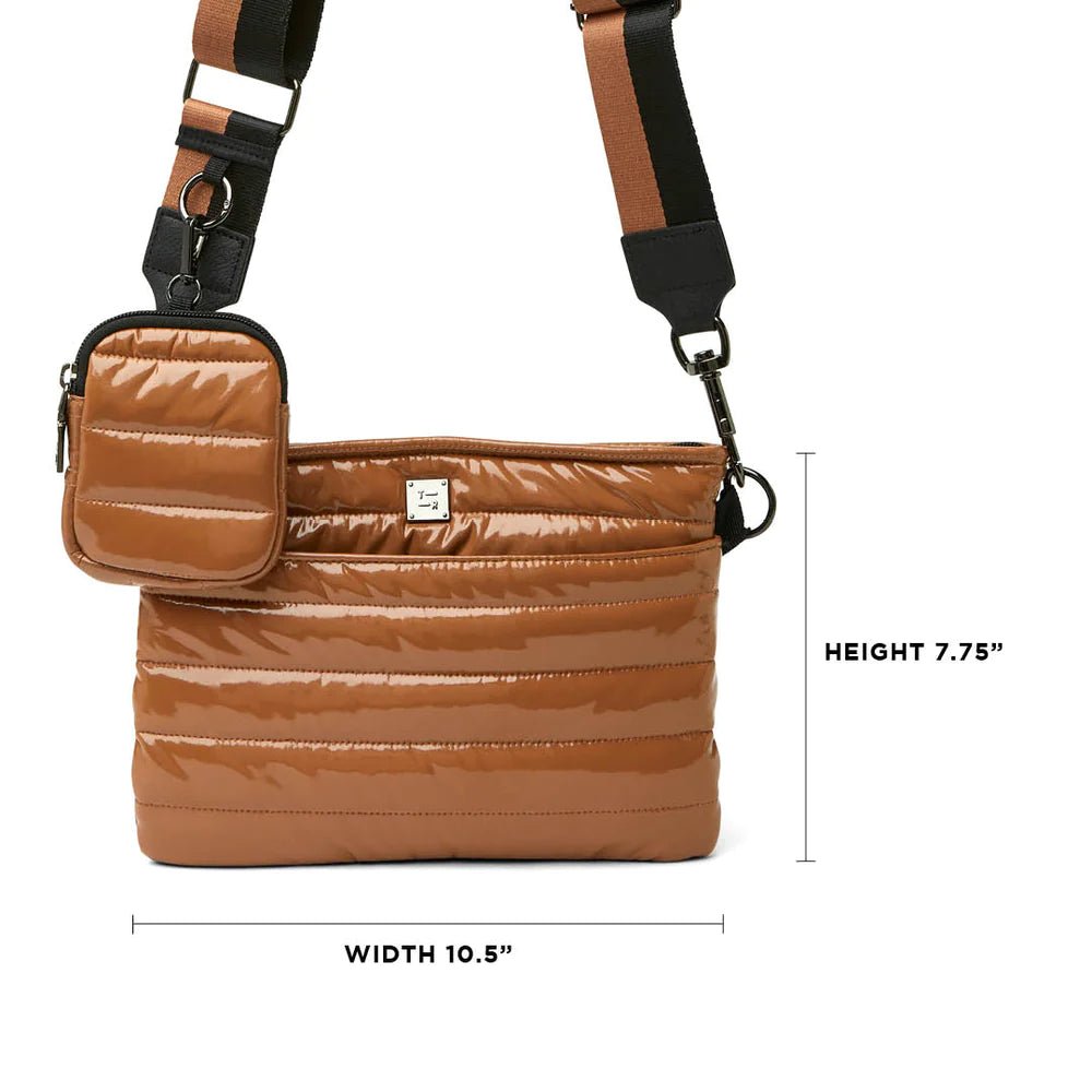 Think Royln Downtown Medium Crossbody Bag In Ivory Patent