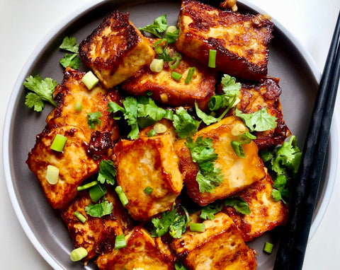 Pan Fried Marinated Tofu