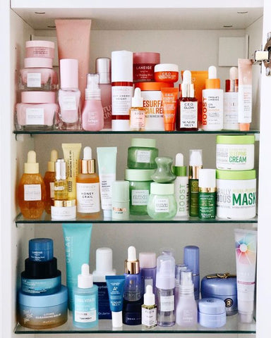 skincare shelf 