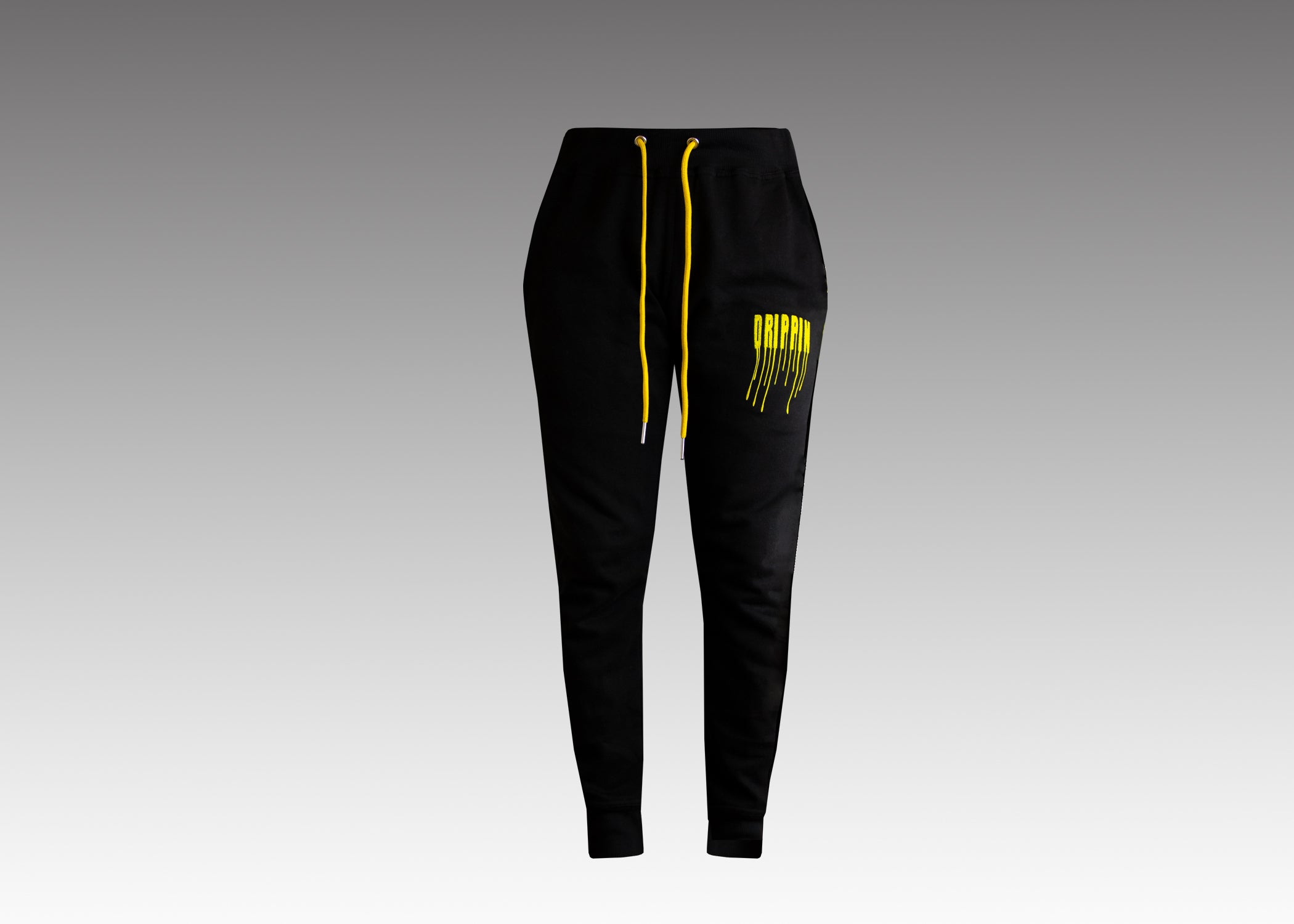 black and yellow tracksuit bottoms