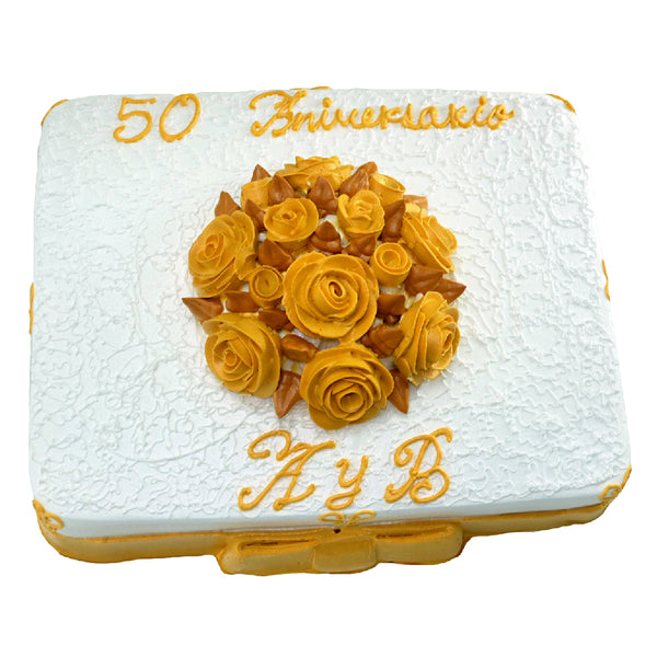 Pastel Flores 50 Aniversario – Mr. Pay Pastelería