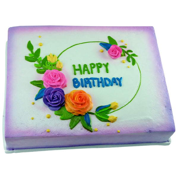Pastel Happy Birthday Flores – Mr. Pay Pastelería