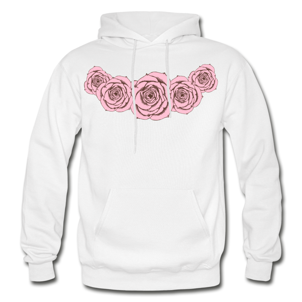 rose white hoodie