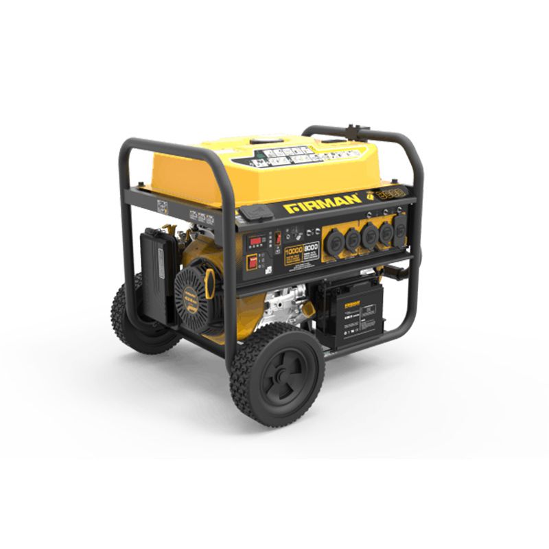 Firman Gas Powered 10000/8000 Watt Remote, Electric, Or Recoil Start Portable Generator angle view