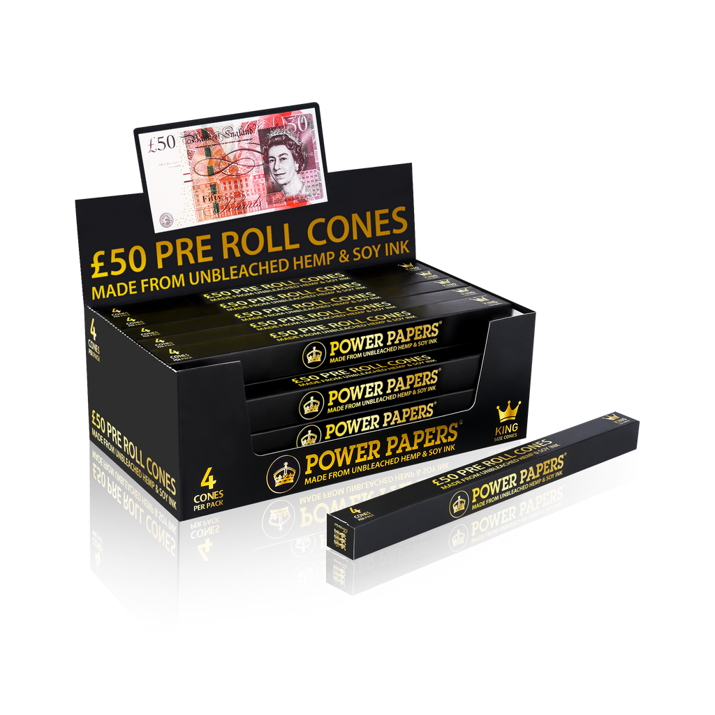 Download POWER PAPERS™ GBP£50 Pre Rolled Cones