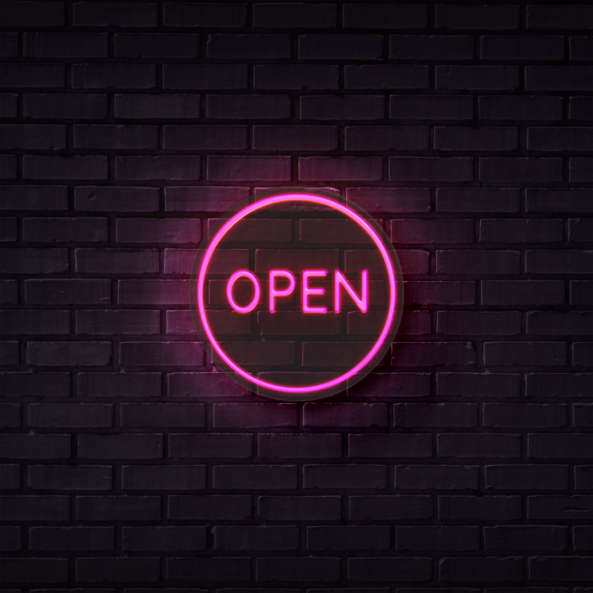 Open Neon Sign (Circle)