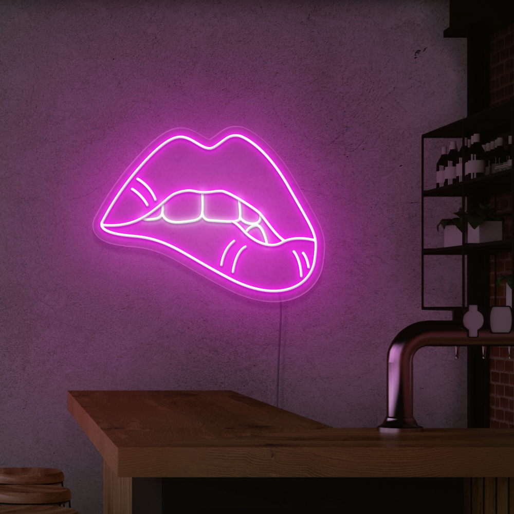 lip shaped neon light