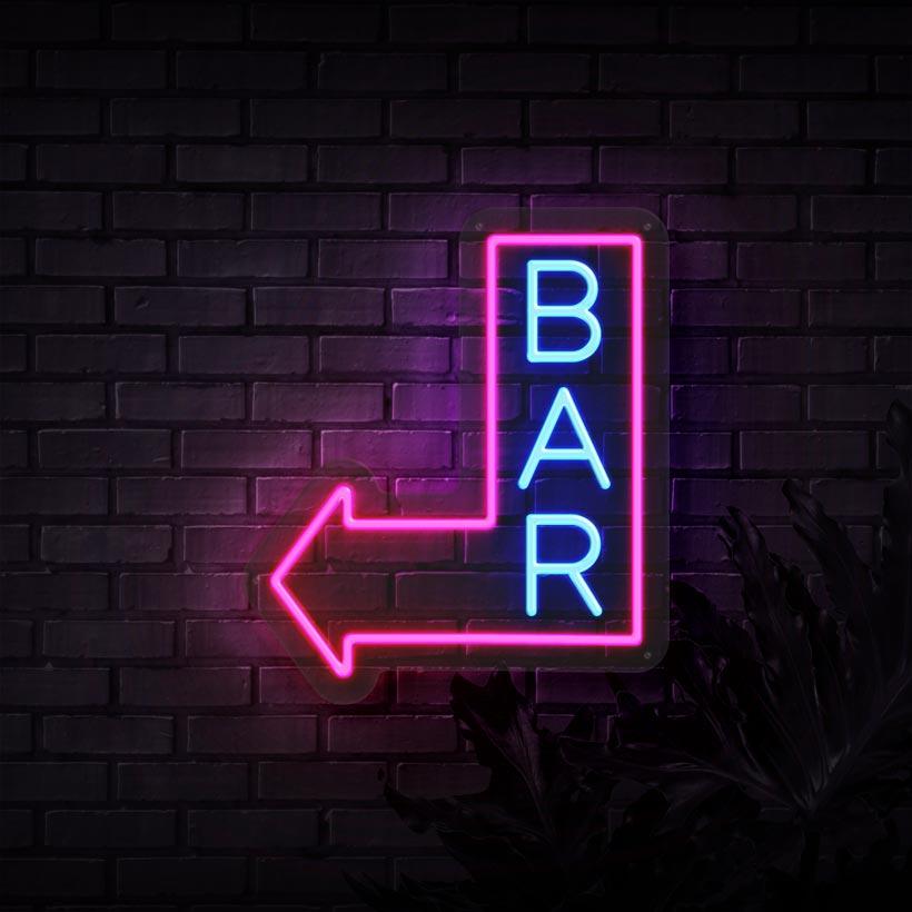 Neon Bar Arrow Sign Sketch And Etch Us