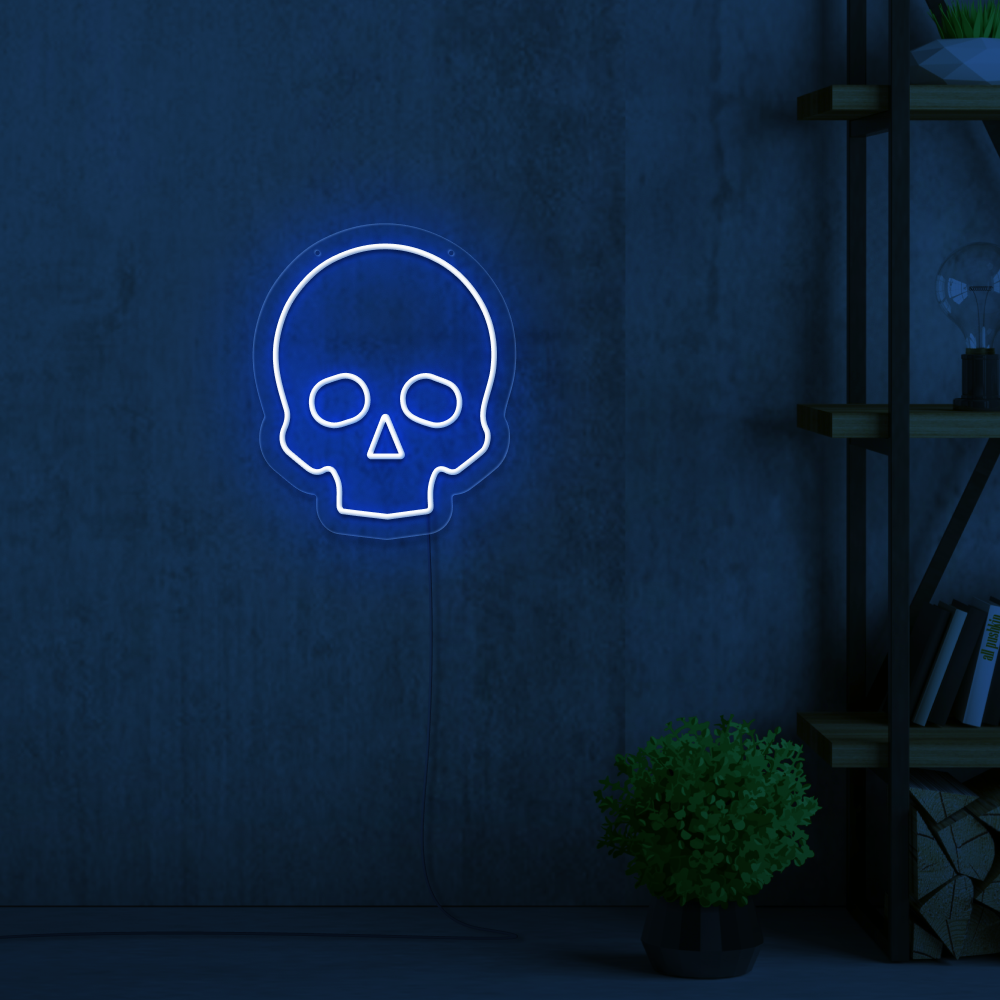 skull neon light sign