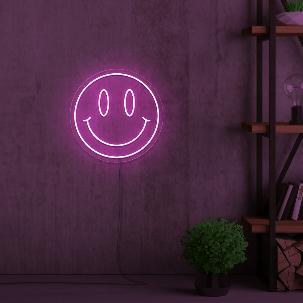 neon light smiley face