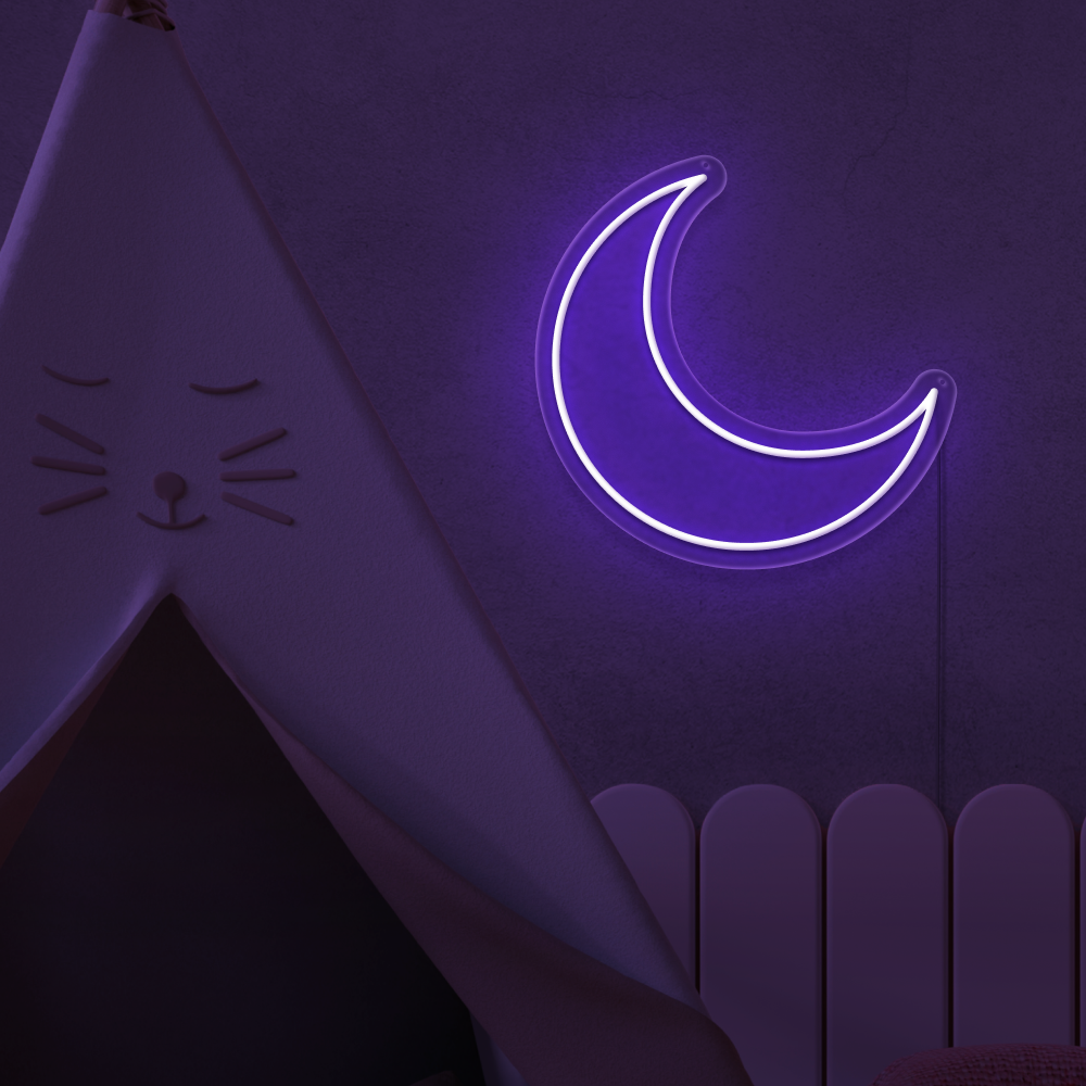 neon crescent moon