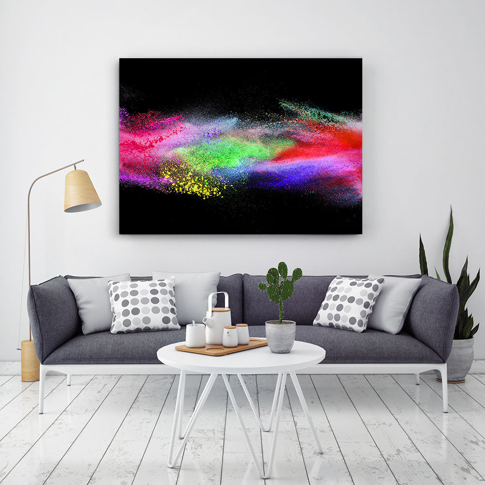 Colored Explosion Abstract Canvas Wall Art