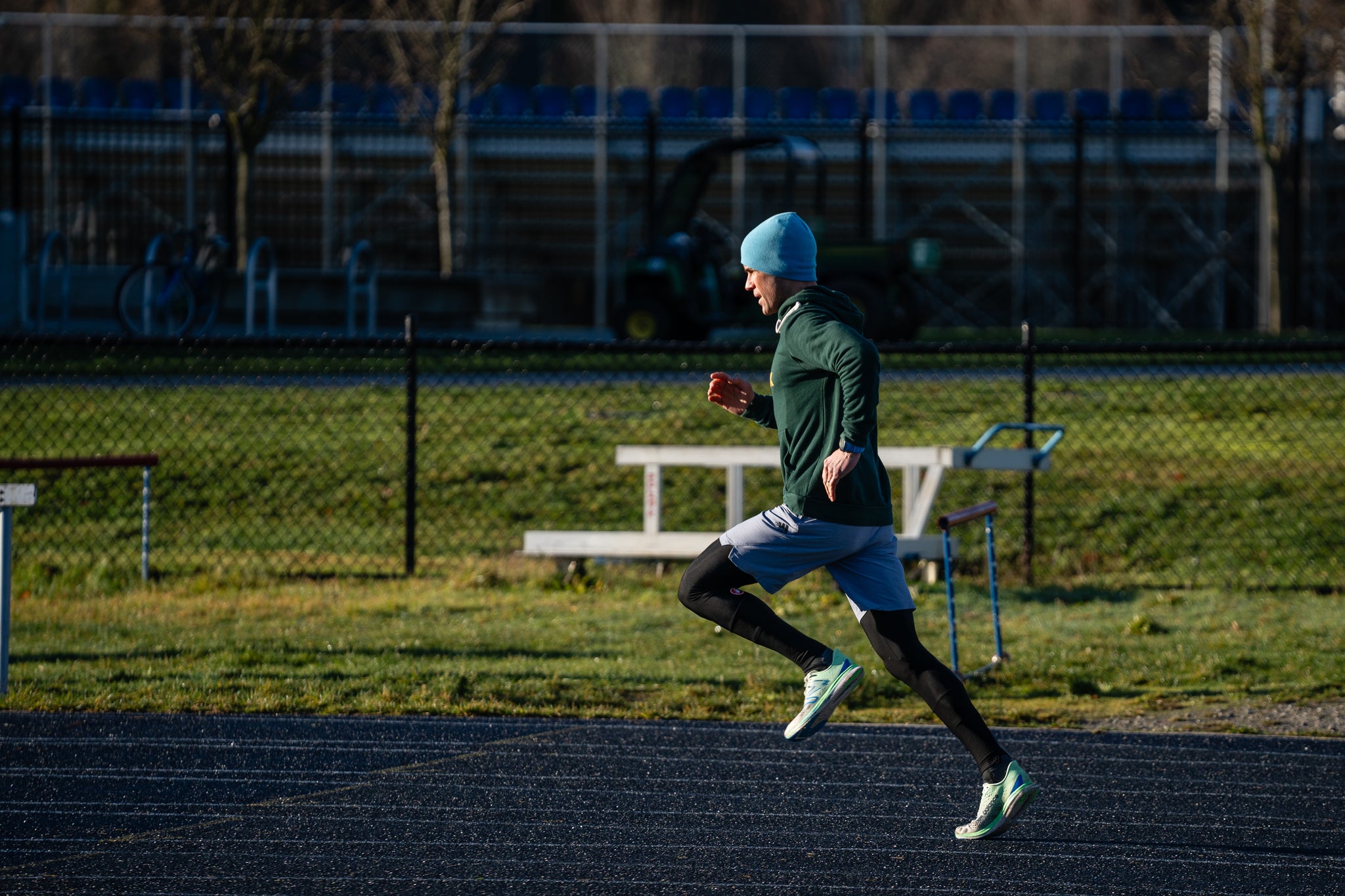 Athlete sprinting on a track