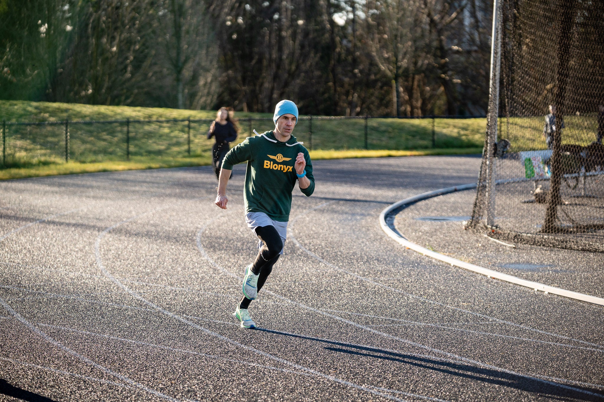 Man sprinting on a track