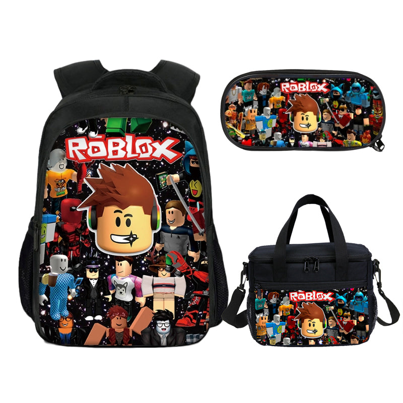 Roblox School Bags Large Capacity Backpack Lunch Bag And Pencil Case B Bigschoolsupplies - roblox unisex blue schoolbag backpack with usb charging port