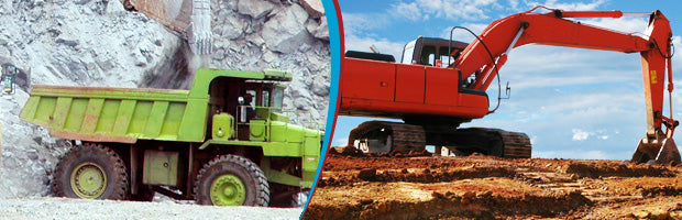 picture of a mining truck and dump truck
