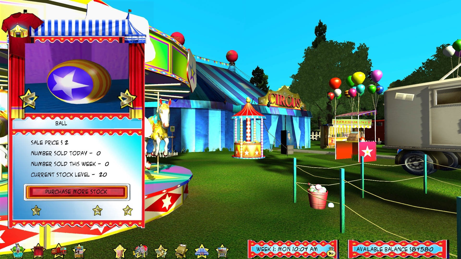 Circus World Management Games For PC Excalibur