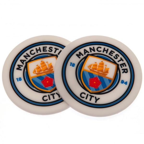 Se Manchester City FC Coaster sæt - 2 stk hos Fodboldgaver.dk
