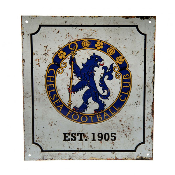 Se Chelsea FC Retro logo skilt - 23 cm x 25 cm hos Fodboldgaver.dk