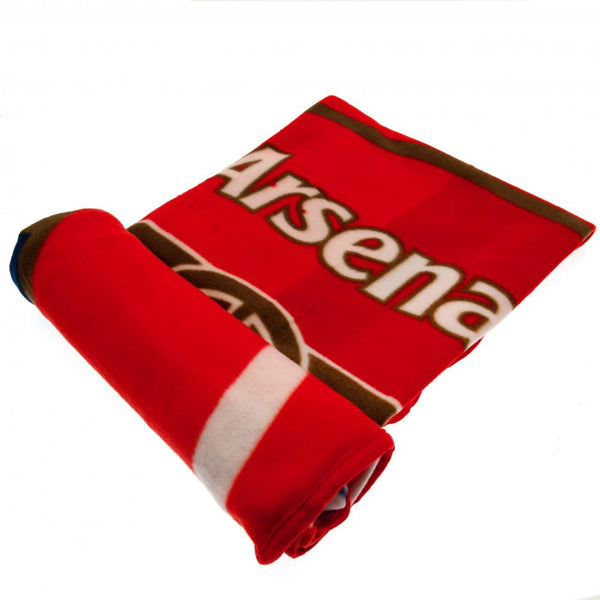 Se Arsenal FC Fleece tæppe - 125 cm x 150 cm hos Fodboldgaver.dk