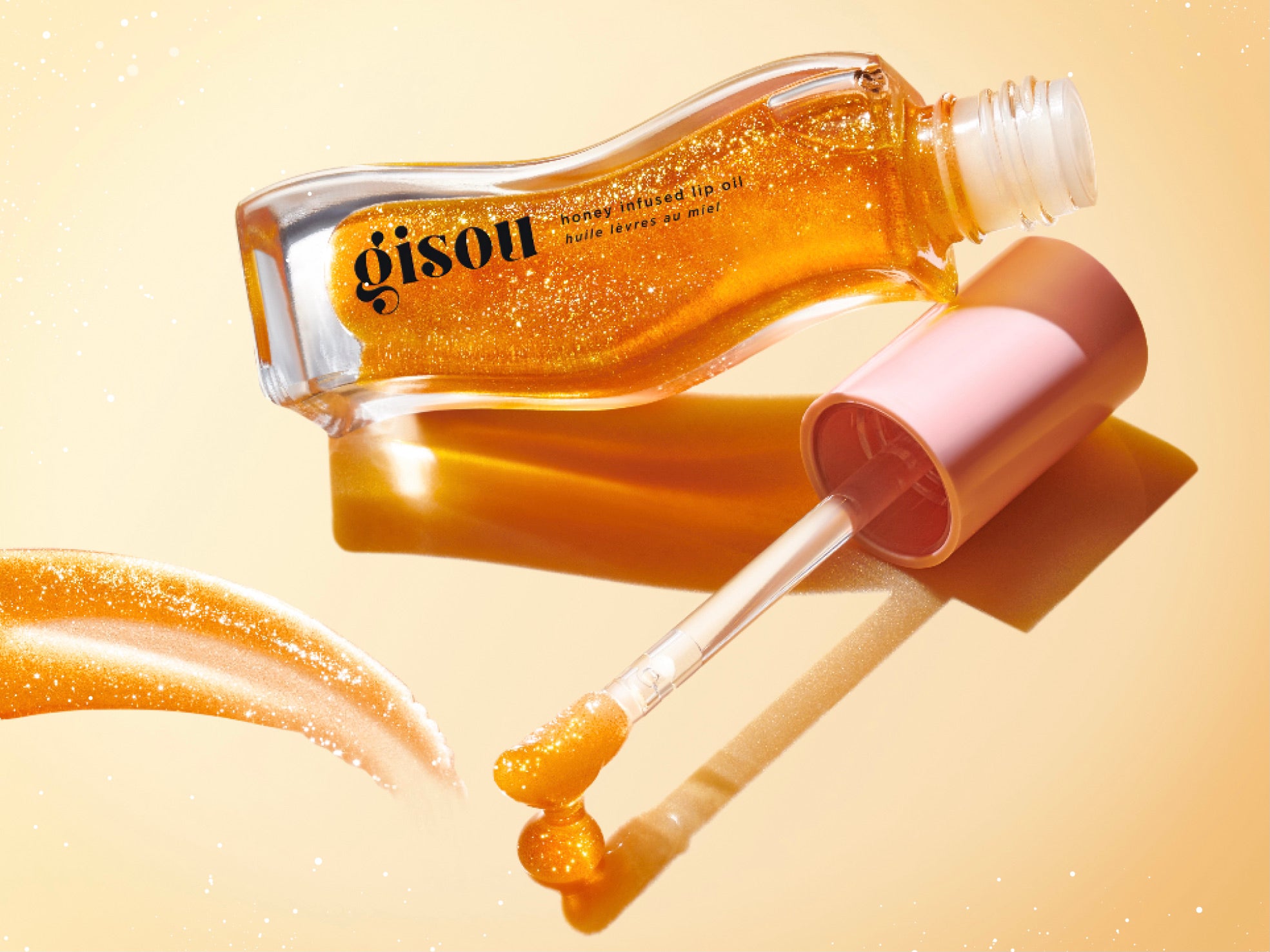 Honey Infused Lip Oil Golden Shimmer Glow
