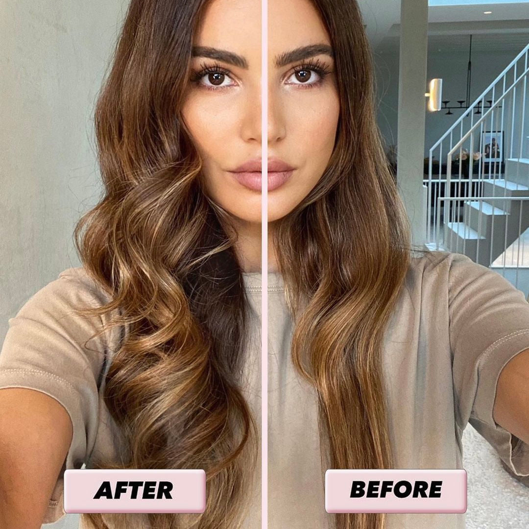 loose curls Negin Mirsalehi before and after