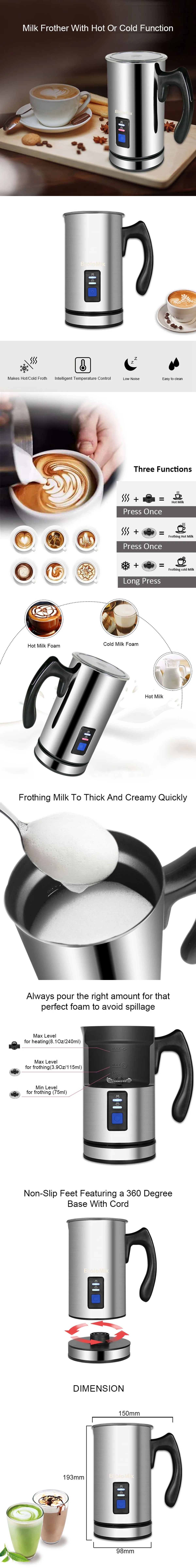 Milk Frother With Hot And Cold Functions