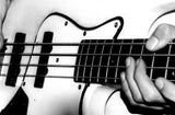 bass guitar black and white