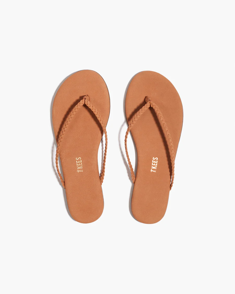 Lily Braid Flip Flops in Pout
