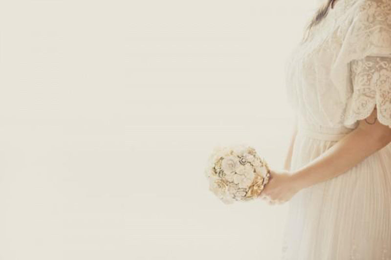 White Gold Brooch Bouquet