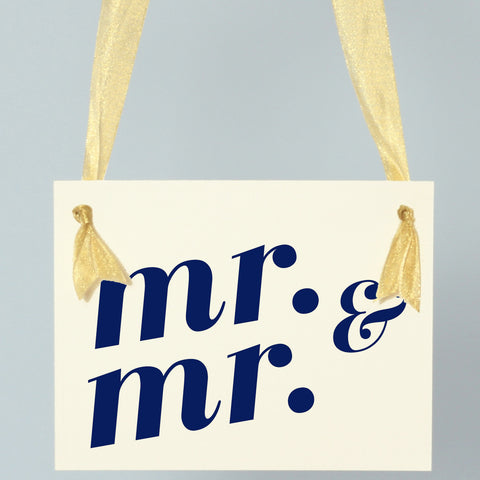 Mr and Mr Wedding Sign for Newlywed Gay Couple