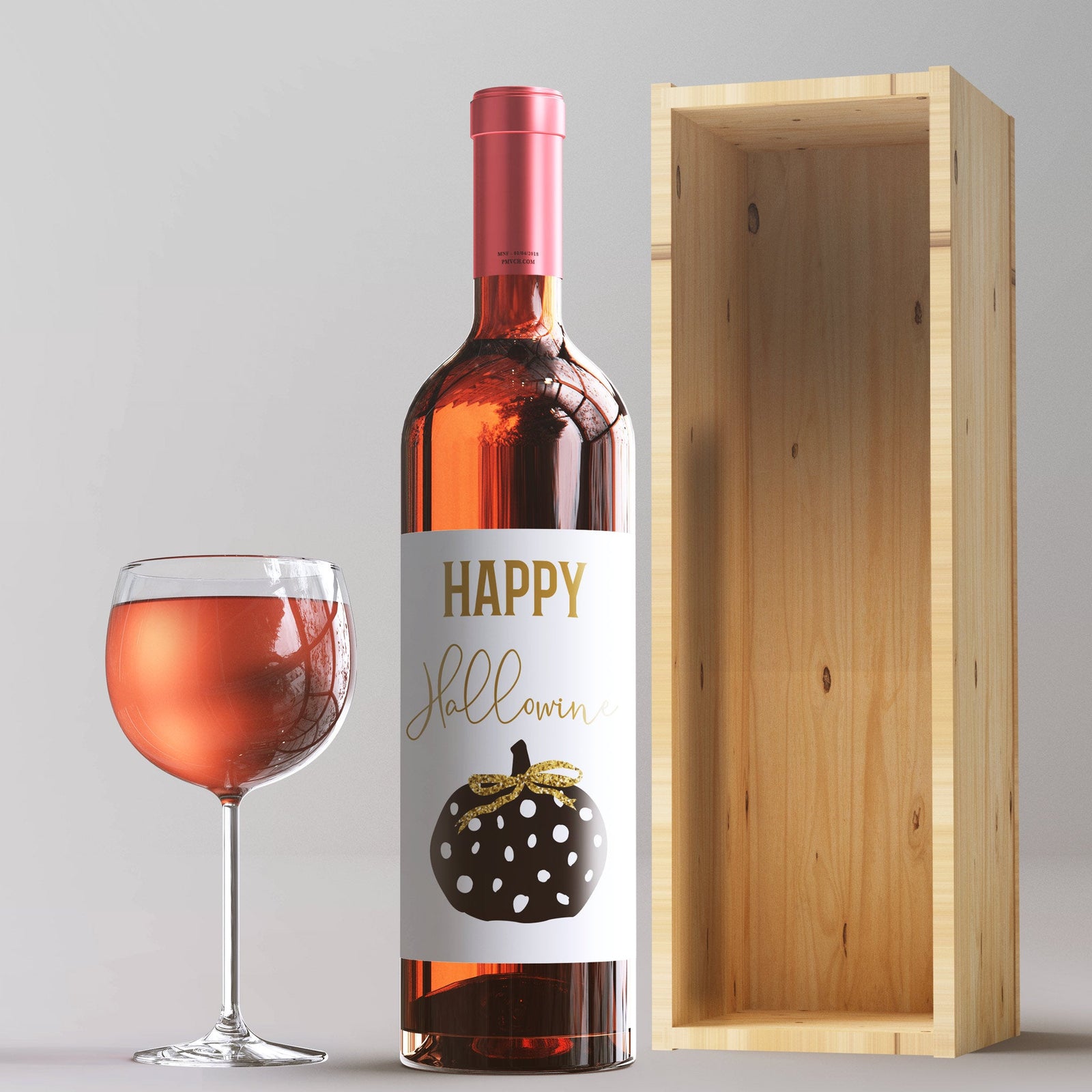 Halloween Wine Labels Happy Hallowine - 4 Funny Halloween Party Decor ...